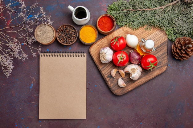 Assorted spices and menus